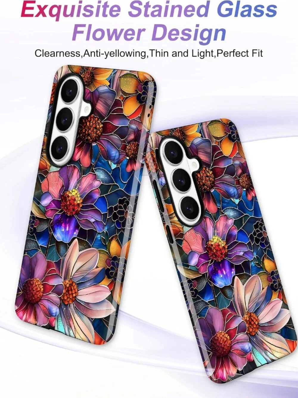 Samsung Galaxy S25 Ultra MagSafe Case Stained Glass Floral Cover